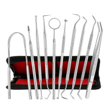Zestaw narzędzi stomatologicznych 10 elementów ze stali nierdzewnej do czyszczenia zębów i pielęgnacji jamy ustnej dla d