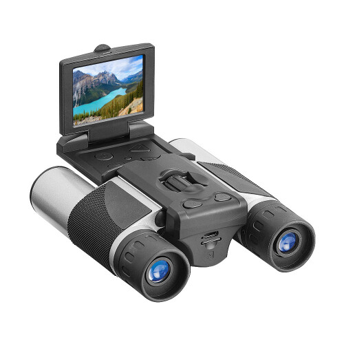Binóculos digitais com câmara e telescópio, ecrã LCD rotativo de 2 polegadas, gravador de vídeo e fotografia