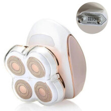 Four Head Hair Remover, Wet and Dry, Rechargeable Waterproof Shaver, Pink and White