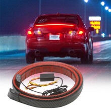 RGB-led spoilerlamp van koolstofvezel voor auto, universele achterlicht met sequentiële richtingaanwijzers en hoog remlicht