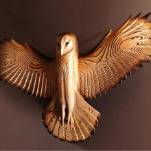 Scultura da parete a forma di gufo in resina 3D, decorazione artistica per soggiorno, giardino e ufficio, ornamento murale de