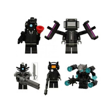 5PCS Toilet Skibidi Building Blocks Tv Monitor Cameradiy minifigures Kid Toy