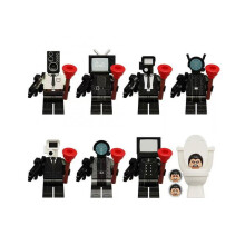 8PCS Toilet Skibidi Building Blocks Tv Monitor Cameradiy minifigures Kid Toy Fit Lego
