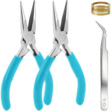 2Pcs Jewelry Pliers Set for Jewelry Making Plier,Small Jump Ring Plier Chain Nose Repair Tool Kit for Beading