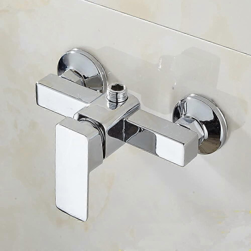 Miscelatore doccia da parete in cromo moderno per acqua calda e fredda, resistente e facile da installare 2
