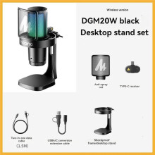 MAONO DGM20W Wireless Microphone USB Gamer Microphone with Noise Reduction RGB Lighting for PC Gaming with Stand Base