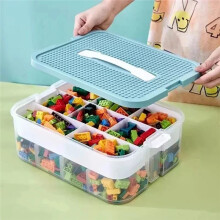 Building Block Storage Box Adjustable Small Particle Jigsaw Puzzle Transparent Storage Container Toy Organizer Box A