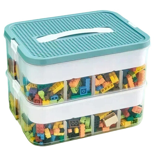 Building Block Storage Box Adjustable Small Particle Jigsaw Puzzle Transparent Storage Container Toy Organizer Box B