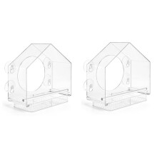 Large Wall Plastic Birdcage Transparent Small Pet Birdcage Wall-Mounted Feeder Outdoor Adsorption Plastic Bird Feeder