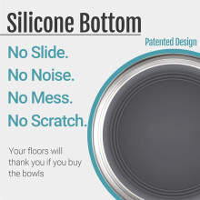 2PCS Nonslip Stainless Steel Dog Cat Bowls, 2 US Cup, 2 Count Dog Cat Bowls for Home Pets