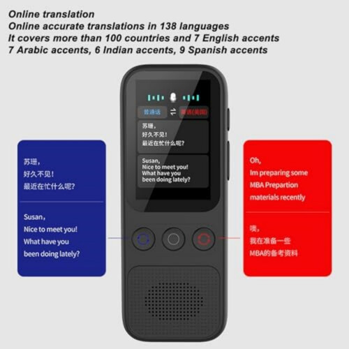 Tradutor IA S80, 138 idiomas em tempo real online e offline, voz bidirecional e gravação, ecrã tátil de 2 polegadas, sup 1