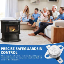 SRV230-0900 Interruptor de Límite Alto para Estufas de Pellets Quadra-Fire Classic Bay 1200i con Sensor de Seguridad Snap Disc 2 y Disco Térmico