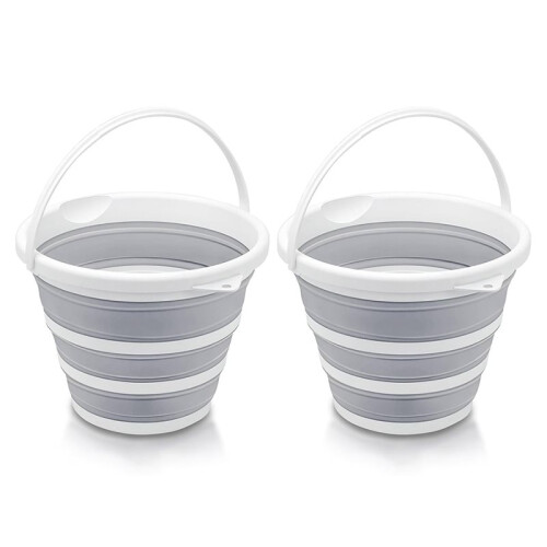 Foldable Buckets - 10L Capacity for Camping, Car Washing, Gardening, Multi-Purpose Use 2-Pack 1