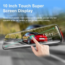 10 Inch Car Wi-Fi Dash Cam with 4K High-Definition Rearview Mirror Camera Dashcam Drive Recorder Stream Rear View