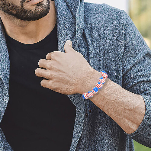 3St Verstelbare Vierde Juli Armbanden Met Patriottisch Design