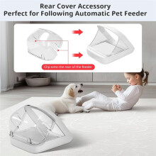 Rear Cover for Automatic Microchip Cat Pet Feeder Prevents Persistent Pet From Getting Food From the Back of the Feeder