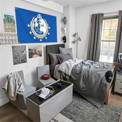 2 Pcs Double Sided Polyester Earth Banner for College Dorm Decor 5 x 3 Ft 2