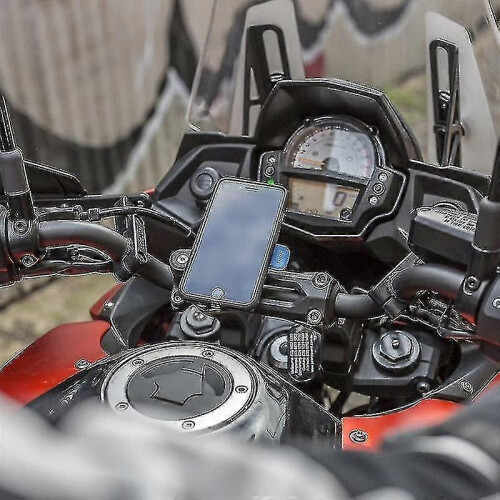 Supporto per manubrio da moto per telefoni compatibili con iPhone e Samsung Galaxy, montaggio sicuro e stabile, resistente e 2