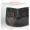 Tastiera ergonomica wireless 2,4G con design diviso e layout curvo per ufficio e casa, nera 4