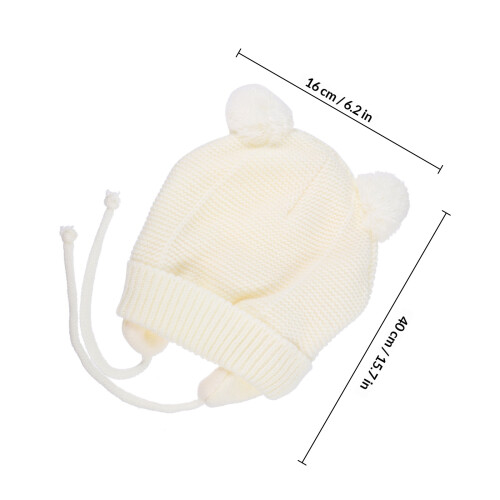 1Set Wit Baby Handschoen Set Warm Gebreid Pasgeboren 1
