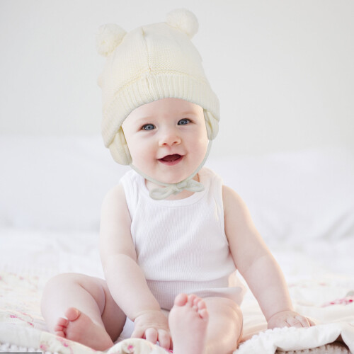 1Set Wit Baby Handschoen Set Warm Gebreid Pasgeboren 2