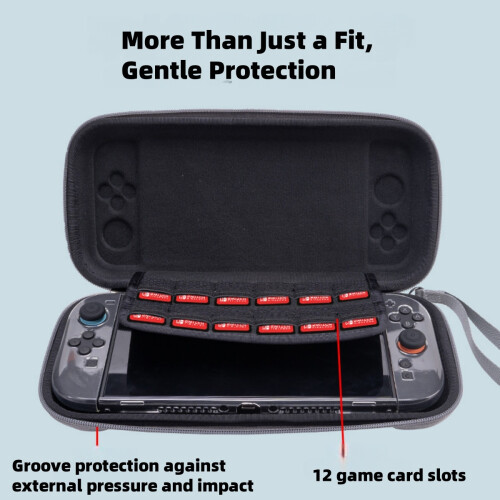 Custodia rigida da viaggio in EVA per console Switch2 compatibile, antiurto e resistente all’acqua con organizer per schede d 1