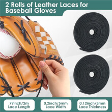 Baseball Glove Lace Kit, Baseball Glove Repair Lacing Kit Include 2 Leather Laces 10 Lace Locks 9 Glove Lacing with Bag