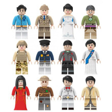12 PCS Camouflage Warrior Motorcyclist Vintage Gentleman Mini Figures Building Blocks Toys for Boys & Girls