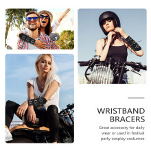 1X Robuuste Punk Armband Bracer, Kunstleer, Perfect Gothic Look