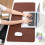 Large Leather Desk Pad with Smooth Mouse Tracking, 80 x 40 cm, Black Writing Surface 3