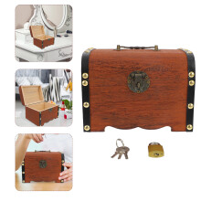 Decoratieve Bewaardoos Met Metalen Slot Bruin