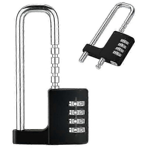 Combination Padlock Outdoor, Waterproof Heavy Duty Code Lock, Multifunctional Adjustable Long Shackle Padlock 1