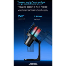 MAONO DGM20W Wireless Microphone USB Gamer Microphone with Noise Reduction RGB Lighting for PC Gaming with Stand Base