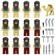 12 PCS Arabic Middle Eastern Style Adventure Squad Small Building Block Figures with Camel Toys for Kids
