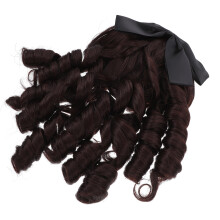 1 Elegant Krullend Haarstuk Synthetisch Bruin