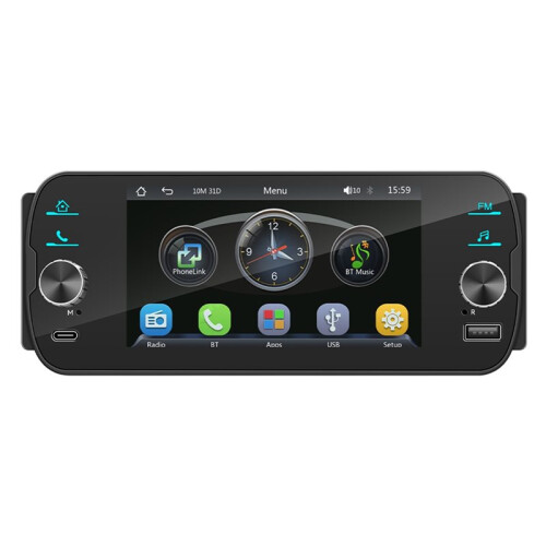 Car 1DIN 5Inch Navigation Display  Portable Screen Wireless Carplay Android Auto MP5 Player 1