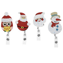 4St Vrolijke Kerst Badge Reels Met Clip Voor Werk