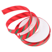 1Rol Polyester Kerstlint Met Creatief Xmas Patroon Voor Feest