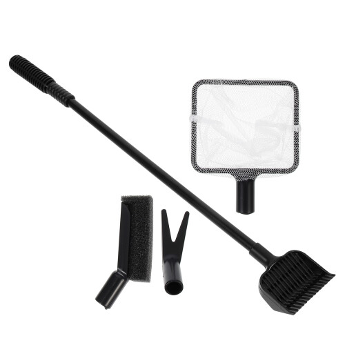 1Set Zwarte Aquarium Schoonmaakborstel Krattrap