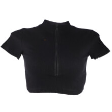 1St Dames Sports Tops Katoen Stretch Zwart Slim Fit Shirt