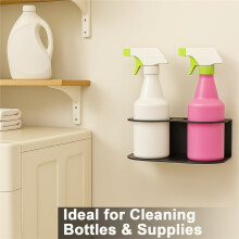 2 Pack SprayBottle Holder Wall Mount, Metal Aerosol SprayCan Holder Rack Organizer with Double Holes for Garage Home