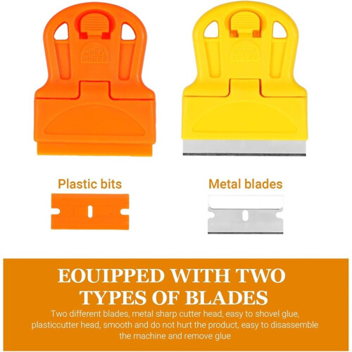 4 Pcs Plastic Blade Scraper Adhesive Remover Cleaning Scrapers Paint Scraper Tool for Removing Labels Stickers Taping 1