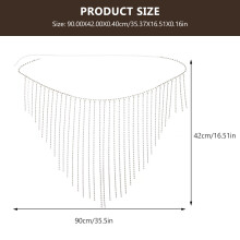 Vrouwen Waist Chain Belt Met Glanzende Rhinestones En Lange Kwastjes