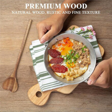 2pcs Heart Shaped Wood Spoon - Long Handle Love Spoon for Appetizer, Serving, Mixing - Kitchen Utensil for Coffee
