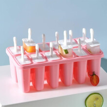 Silicone Popsicle Mold 12 Cavities Pink DIY Ice Pop Tray Freezer Ice Cream Mold