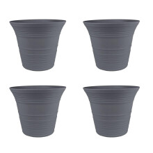 HC Companies 9 Inch Sedona Ronde Zelfwaterende Bloempot - Lichtgewicht Plastic Pot voor Binnen Buiten