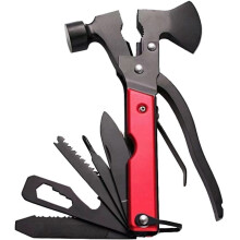 WyjąTkowe Prezenty dla MężCzyzn Kobiety Tata Mąż 14 w 1 NarzęDzie Wielofunkcyjne Axe PiłA Nóż MłOtek Szczypce ŚRubokręTy Czerwony