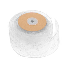 1Rol Sneeuwvlok Decoratief Organza Lint Met Voor Kerstcadeau