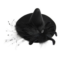 1St Halloween Heksenhoed Haarklem Met Spin En Gaasdecoratie