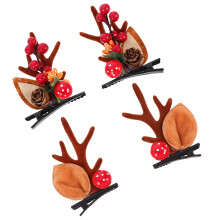 2Paren Xmas Hair Barrettes Vrouwelijke Kerst Haaraccessoires